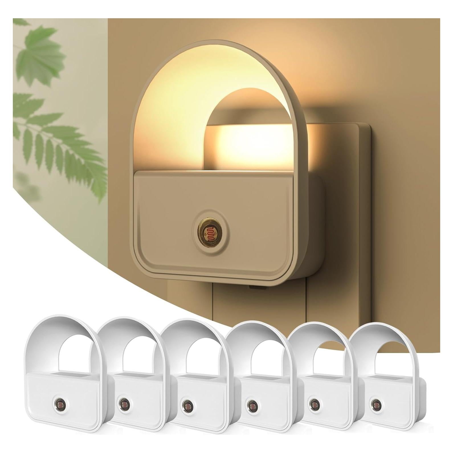 Paquete de 6 luces nocturnas LED YRWXZYO con sensor automático