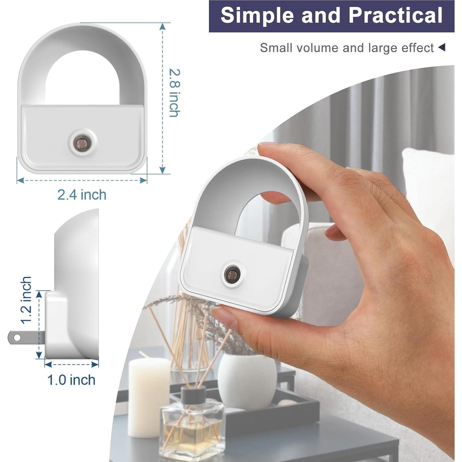 Paquete de 6 luces nocturnas LED YRWXZYO con sensor automático