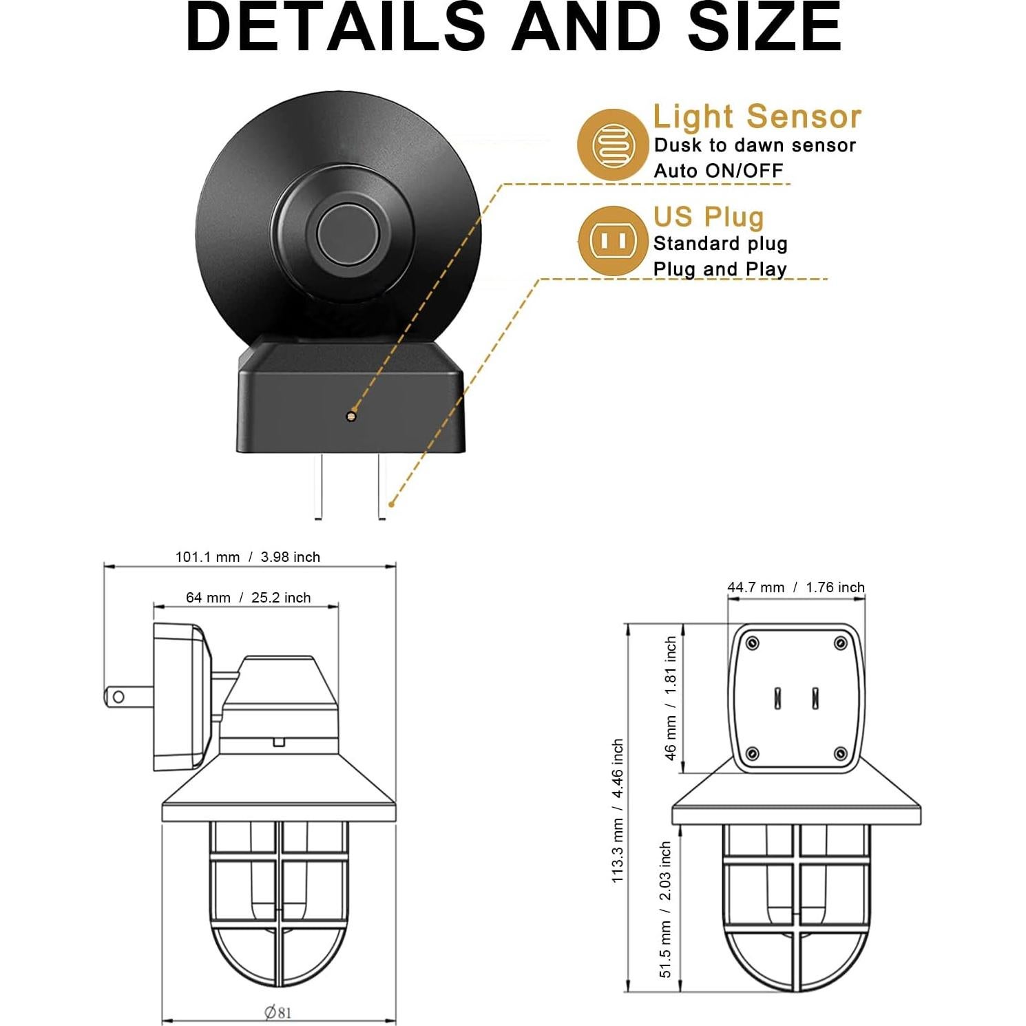 Luz Nocturna Enchufable Novelux 2700K Dusk a Dawn - Paquete de 2