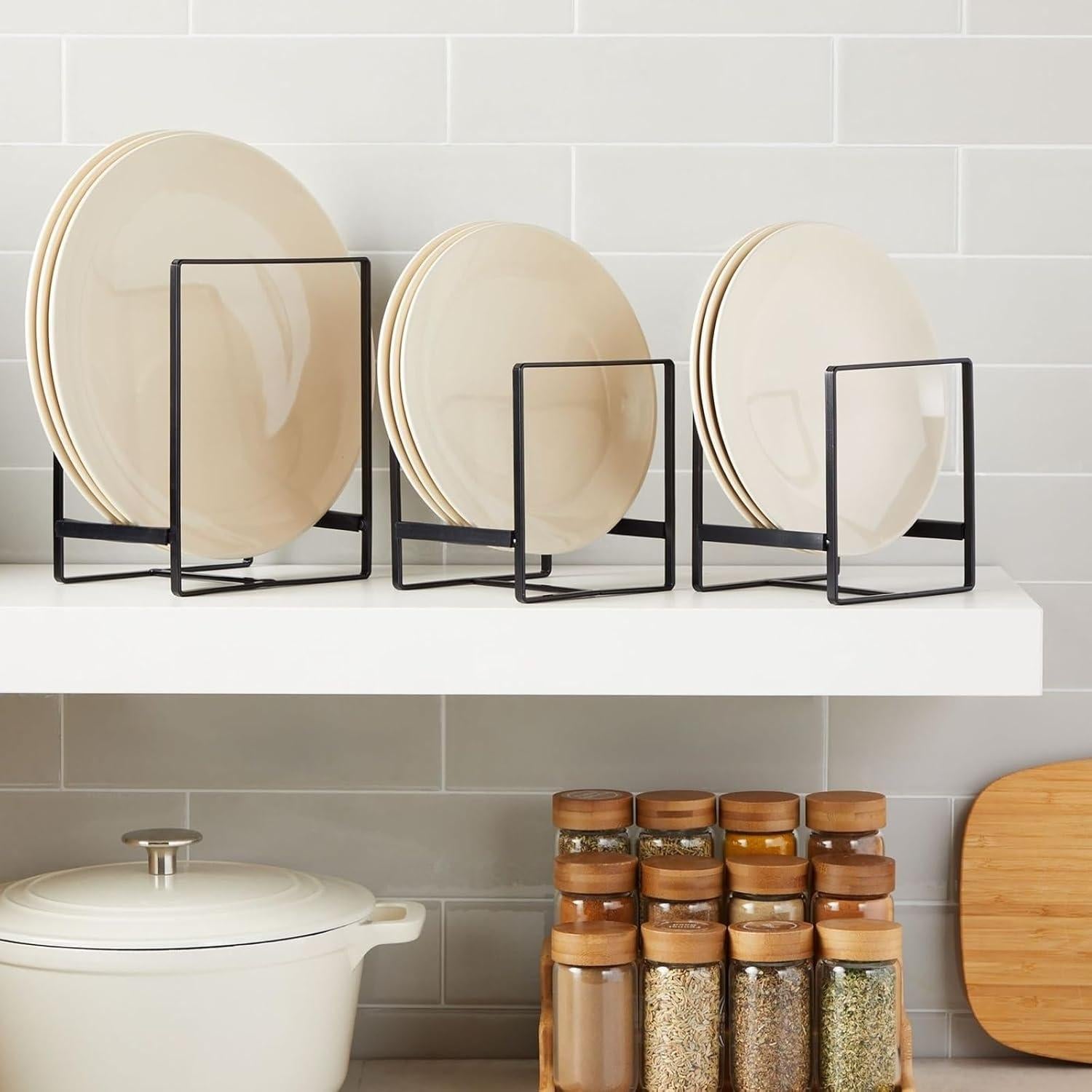 Organizador de Gabinete de Cocina Juvale - 3 Piezas Hierro Negro