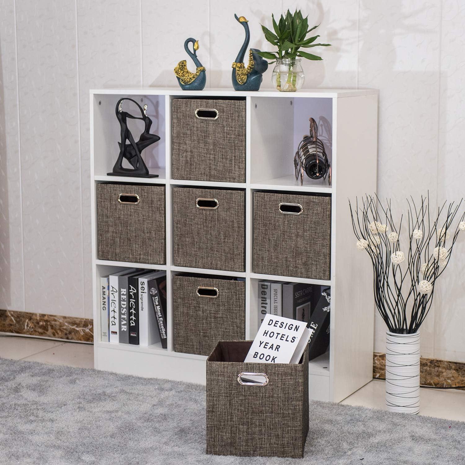 Cesta de Almacenamiento Plegable Posprica 33x33cm 4pcs Marrón