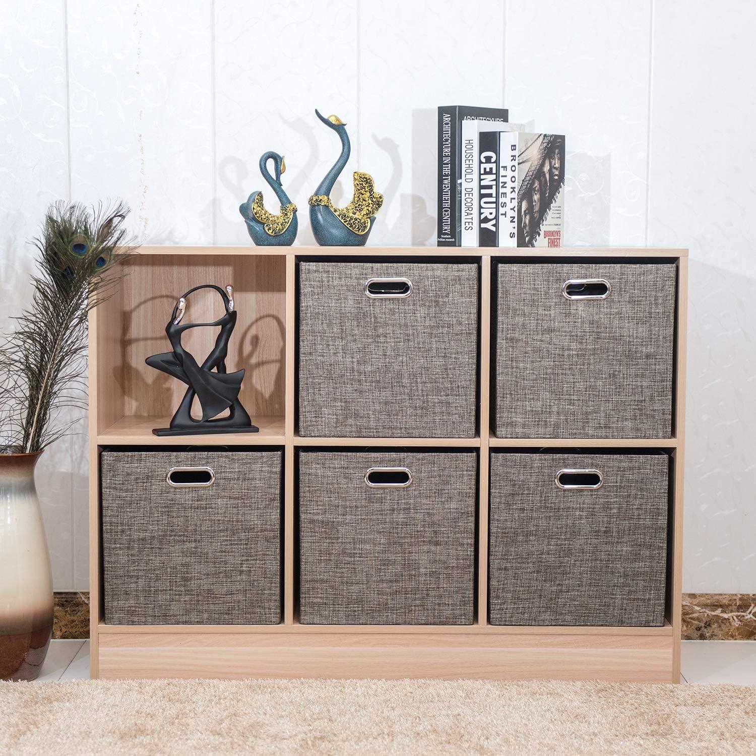 Cesta de Almacenamiento Plegable Posprica 33x33cm 4pcs Marrón