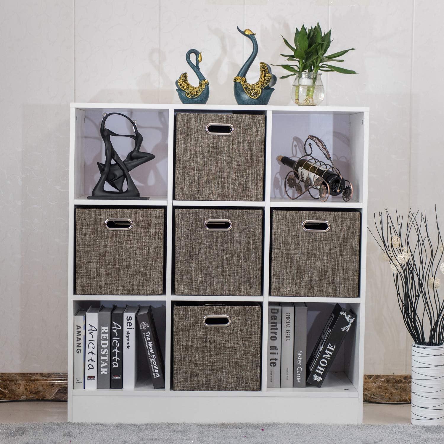 Cesta de Almacenamiento Plegable Posprica 33x33cm 4pcs Marrón