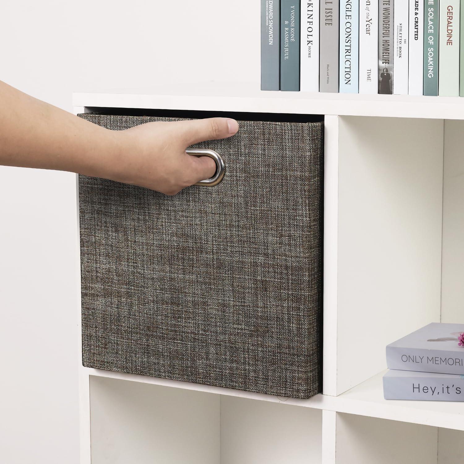 Cesta de Almacenamiento Plegable Posprica 33x33cm 4pcs Marrón