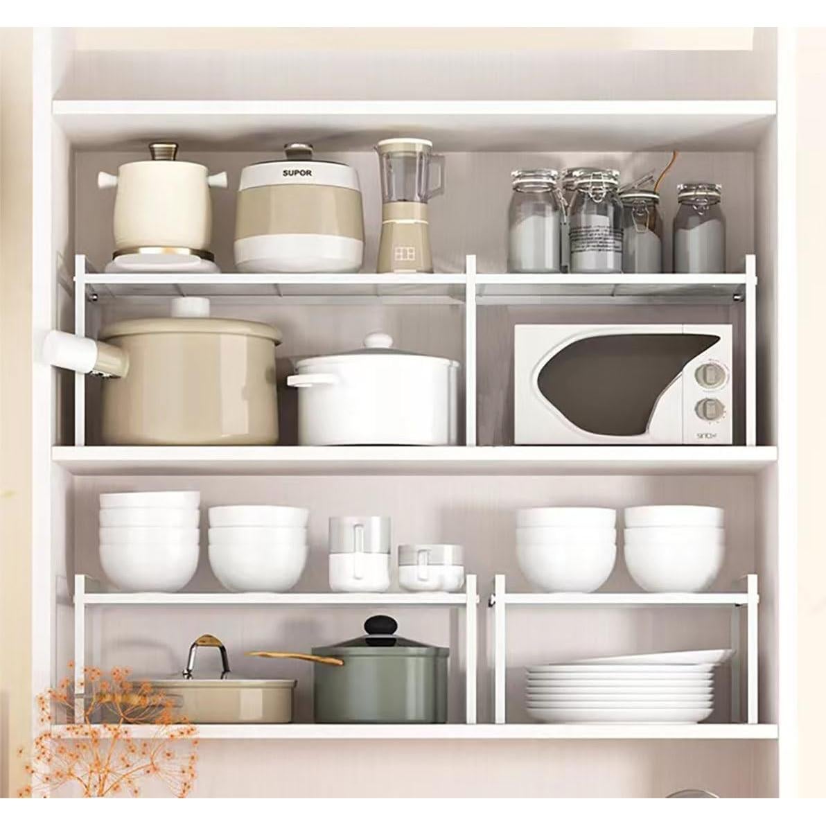 Estante de Gabinete Expandible Homgertu 33-61 cm Blanco - 2 Unidades