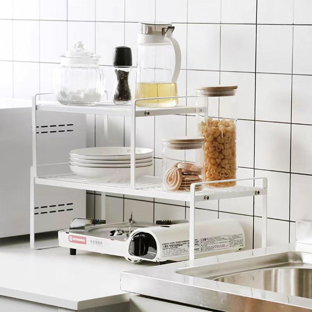 Estante de Gabinete Expandible Homgertu 33-61 cm Blanco - 2 Unidades