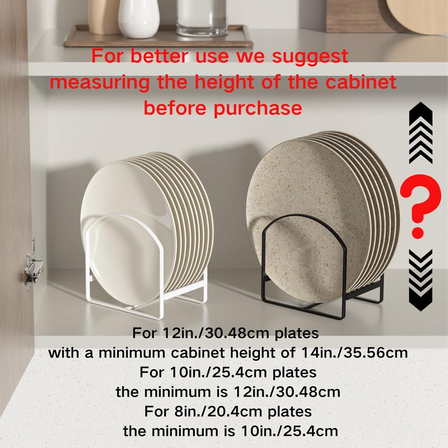 Organizador de Platos de Cocina LINFIDITE 4 Piezas Metal Negro