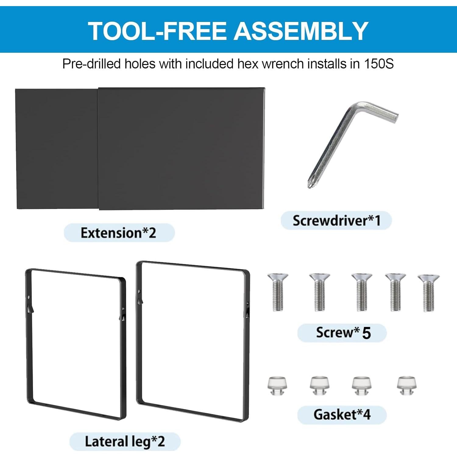 Organizador de Estante Expandible GZQIUYI 35-63 cm Negro 2 Niveles