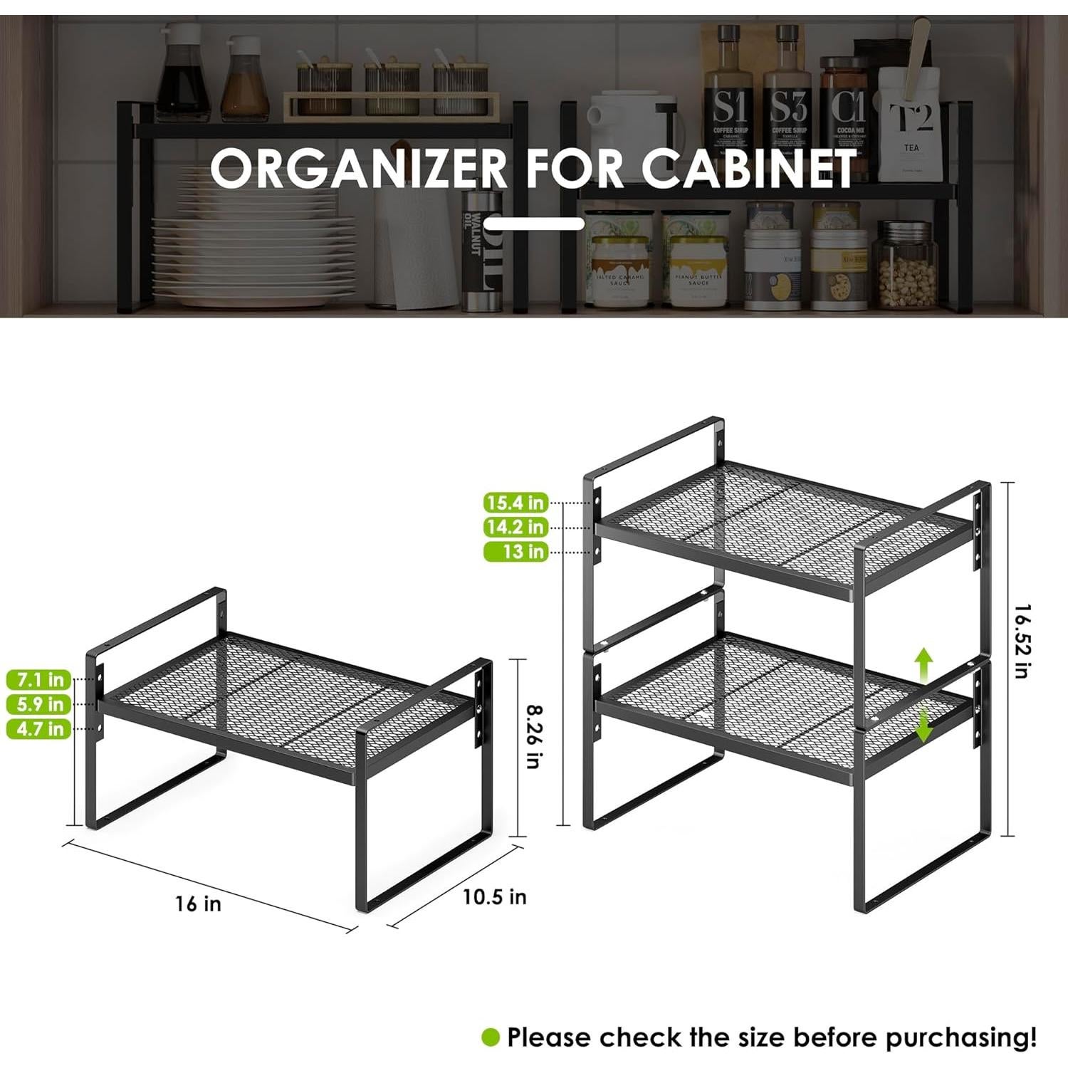 Organizador de Encimera de Cocina Across-Star 2 Niveles Ajustable