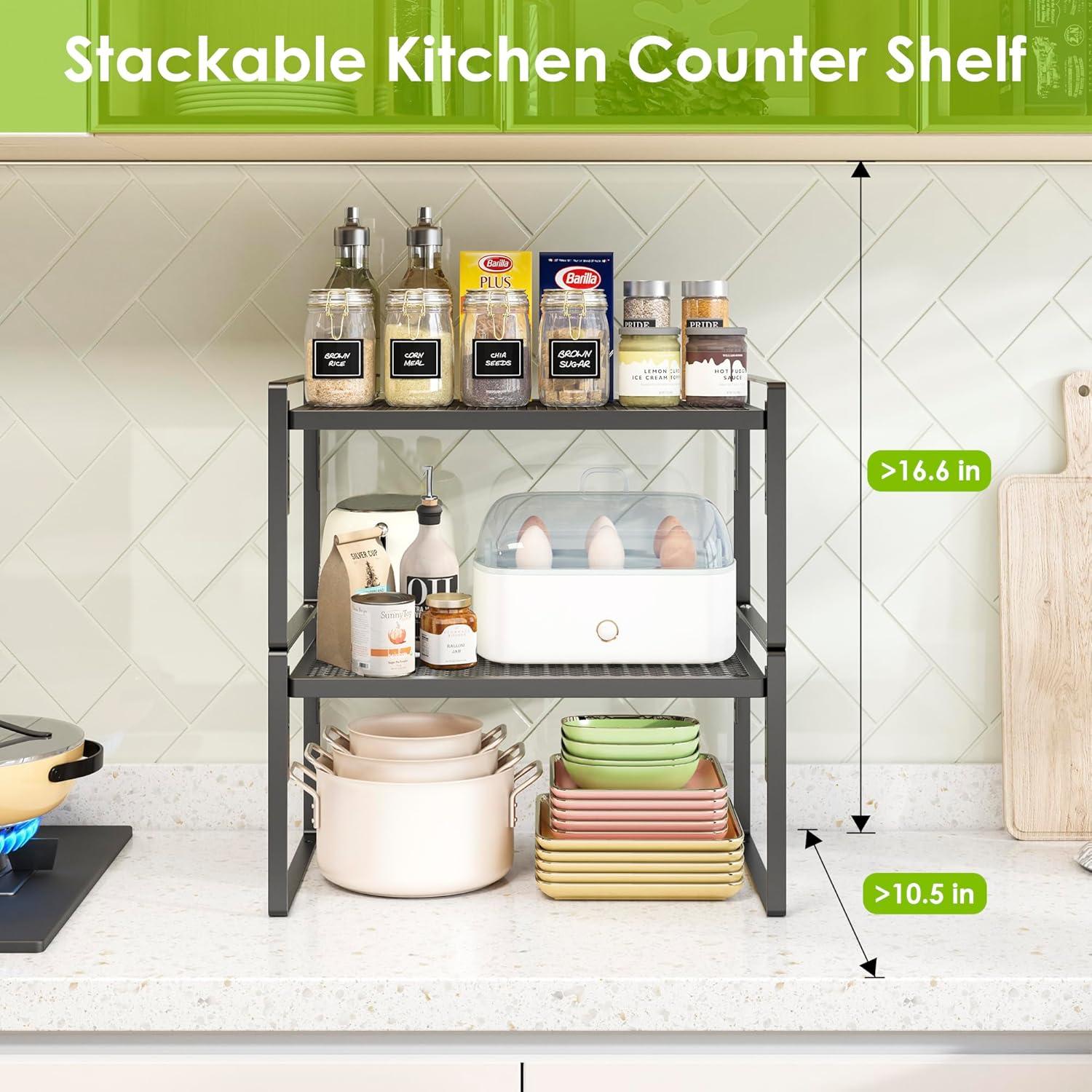 Organizador de Encimera de Cocina Across-Star 2 Niveles Ajustable