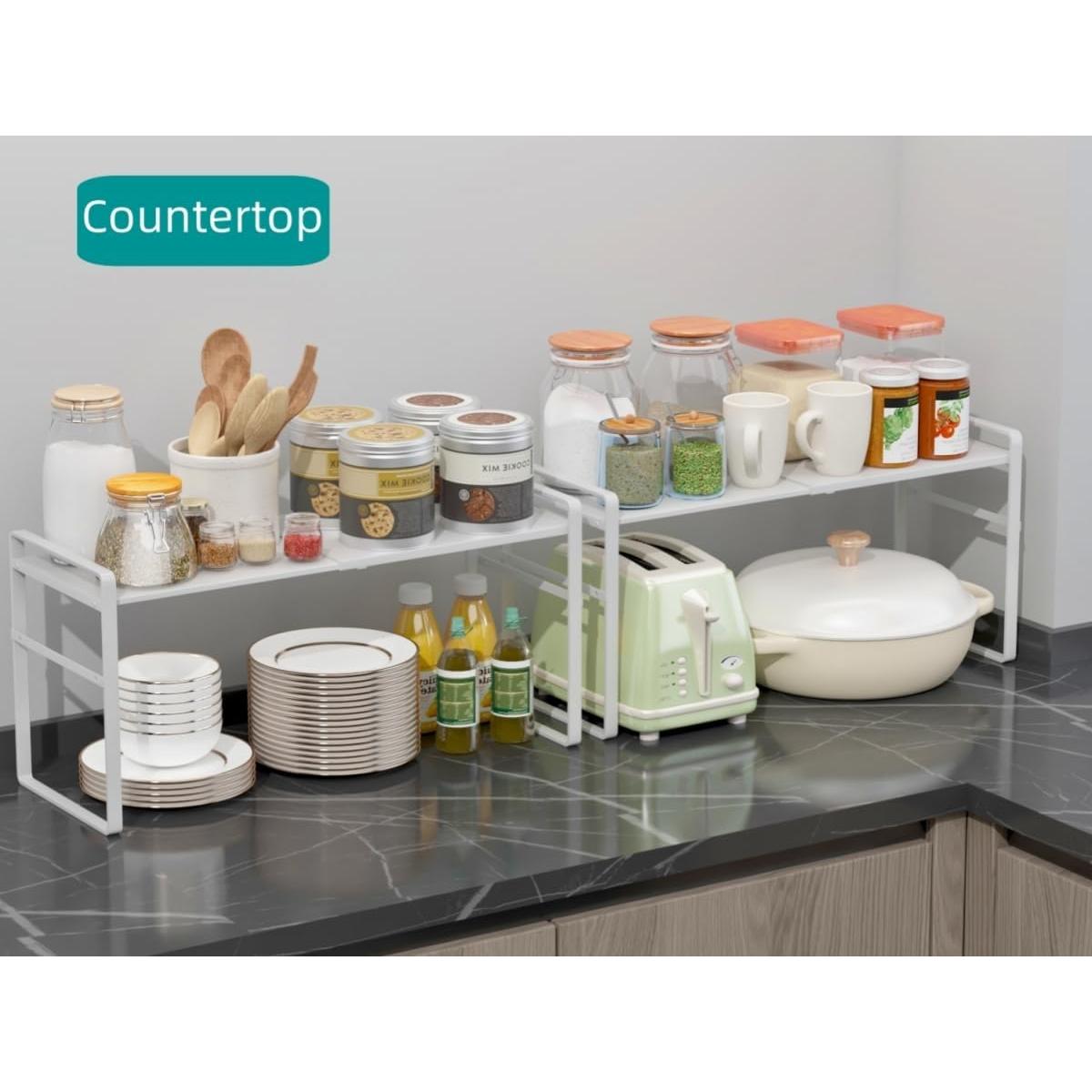 Estante Organizador Expandible LJHFUQHUHU Blanco 2 Niveles