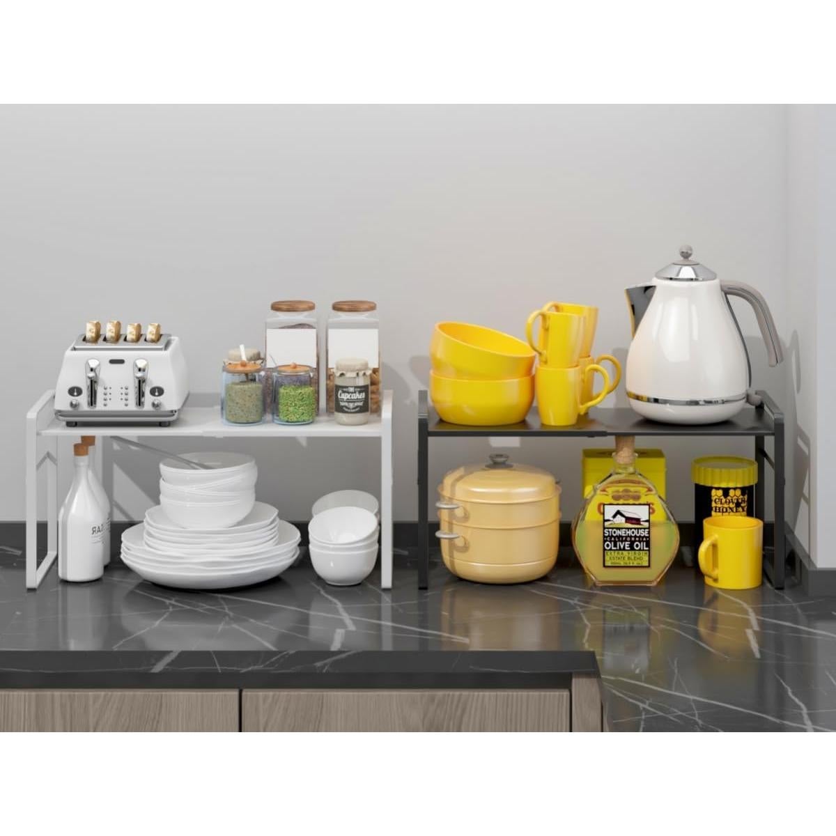 Estante Organizador Expandible LJHFUQHUHU Blanco 2 Niveles