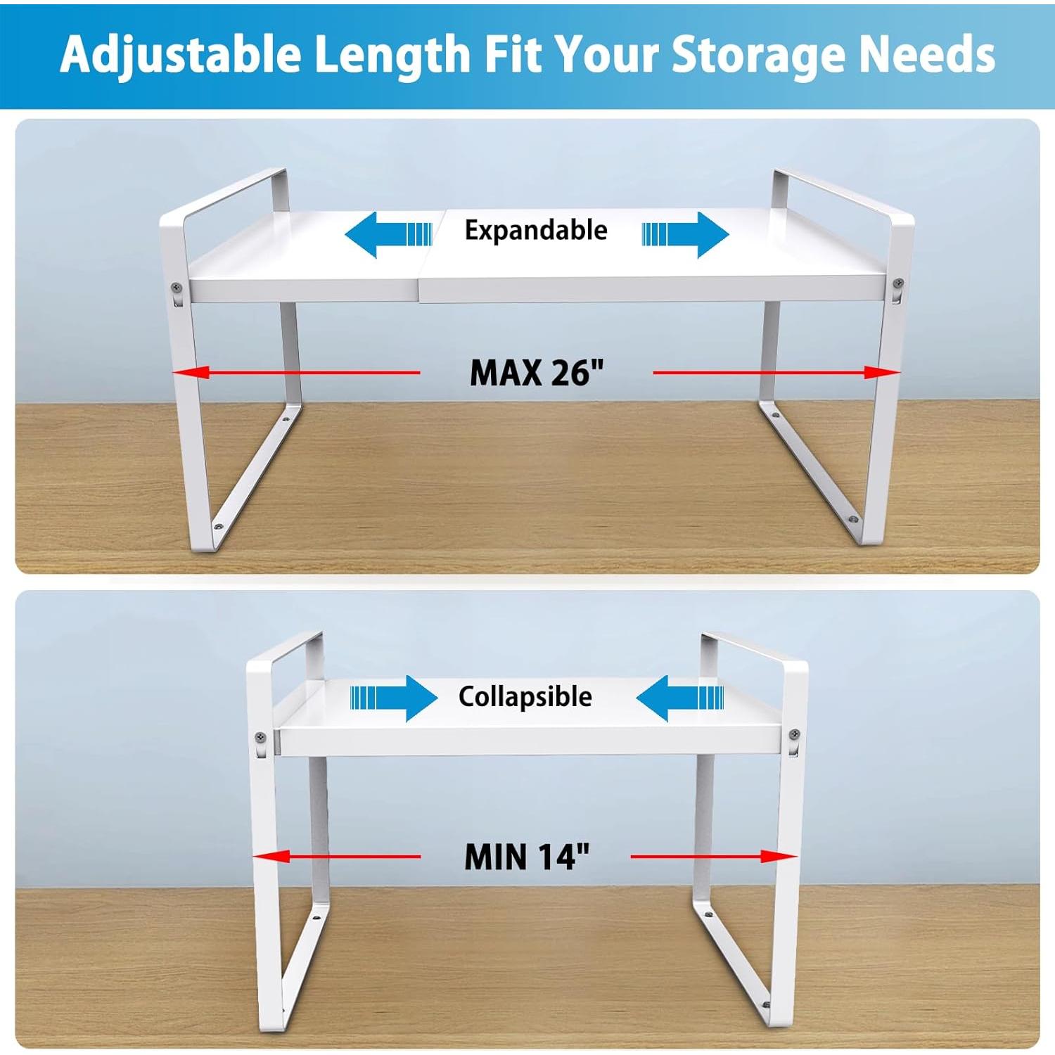 Estante Organizador Expandible Yuleimy 28 cm Blanco Cocina
