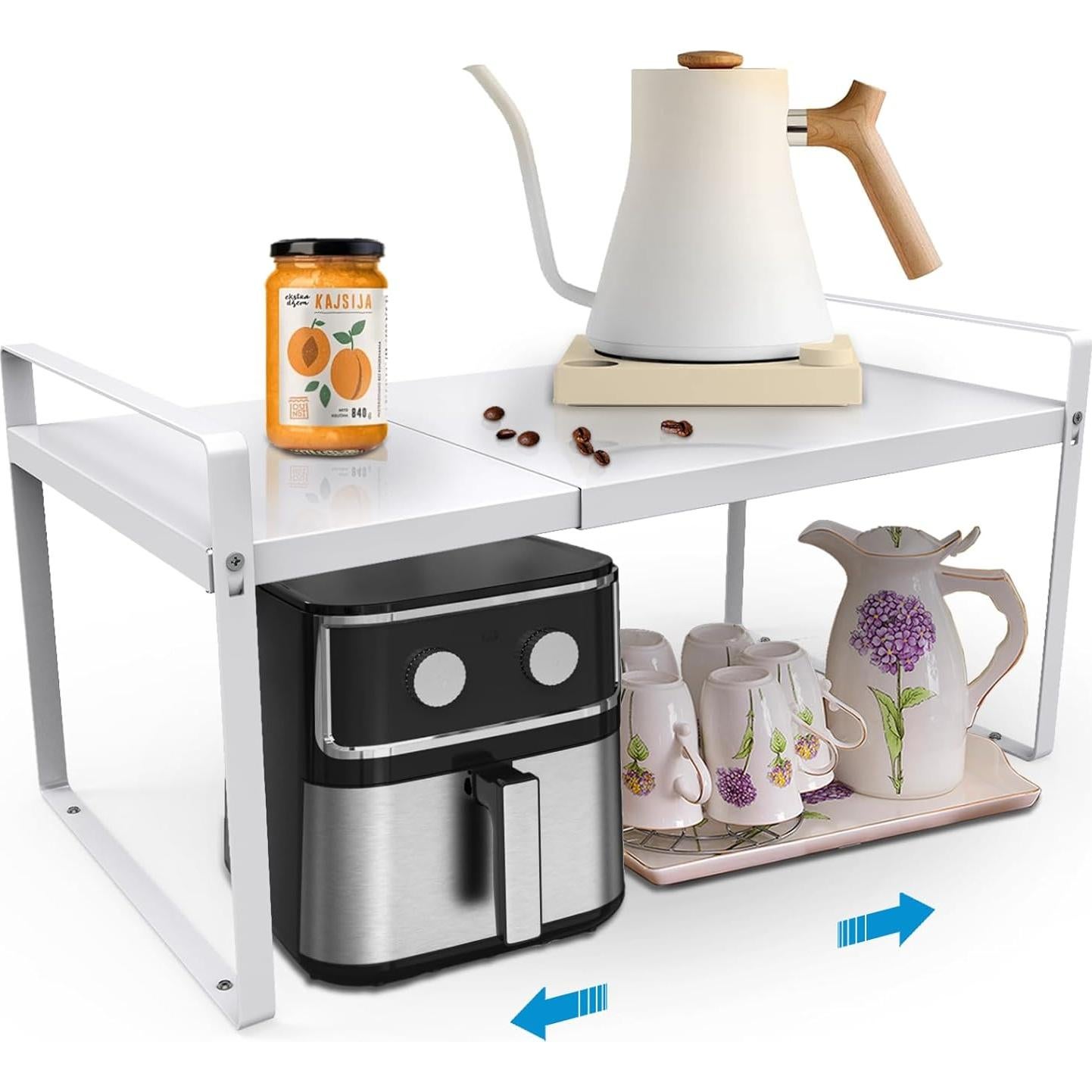 Estante Organizador Expandible Yuleimy 28 cm Blanco Cocina