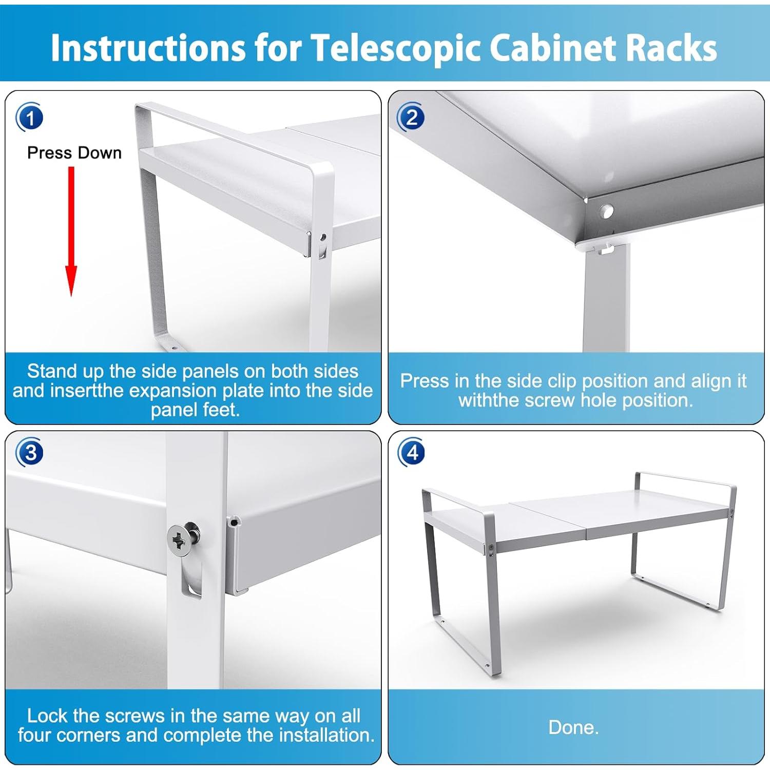 Estante Organizador Expandible Yuleimy 28 cm Blanco Cocina
