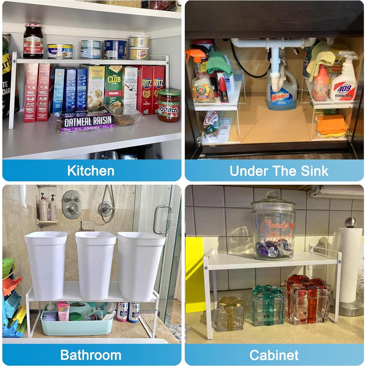 Estante Organizador Expandible Yuleimy 28 cm Blanco Cocina