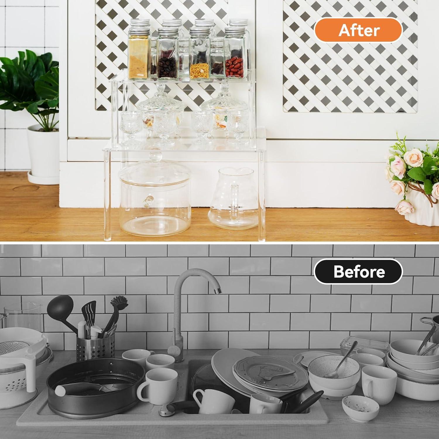 Estante Organizador de Gabinete Acrílico FOCHIER F - Juego de 2