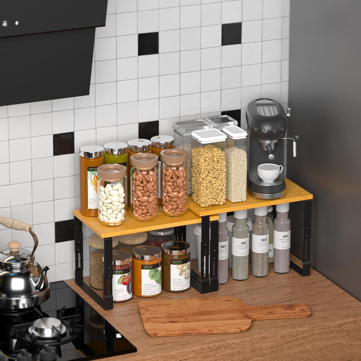 Estantes Organizadores de Cocina Zilvando Ajustables 2 Piezas