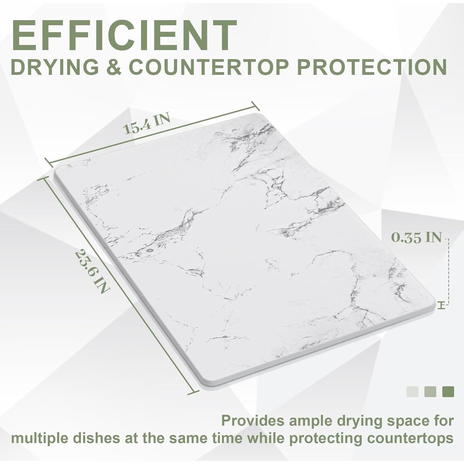 Alfombrilla de Secado Diatomita Vorisebo 61x41cm Mármol Blanco