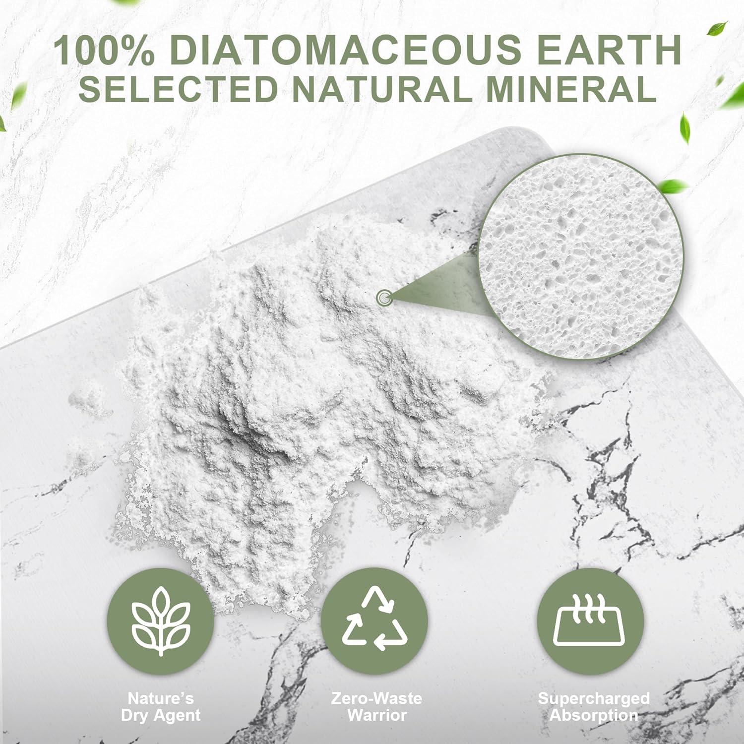 Alfombrilla de Secado Diatomita Vorisebo 61x41cm Mármol Blanco