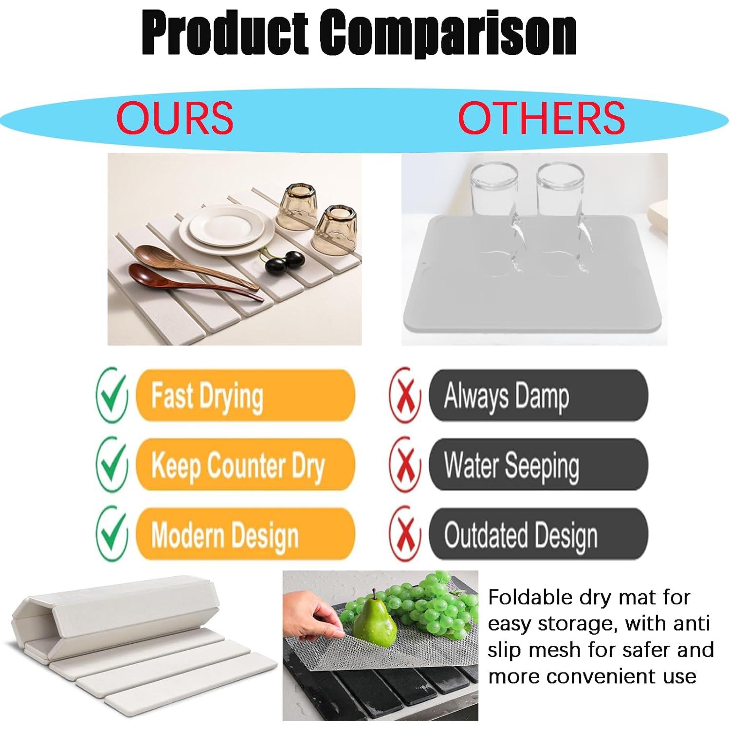 Alfombrilla de Secado de Piedra Diatomácea 61x40.6cm