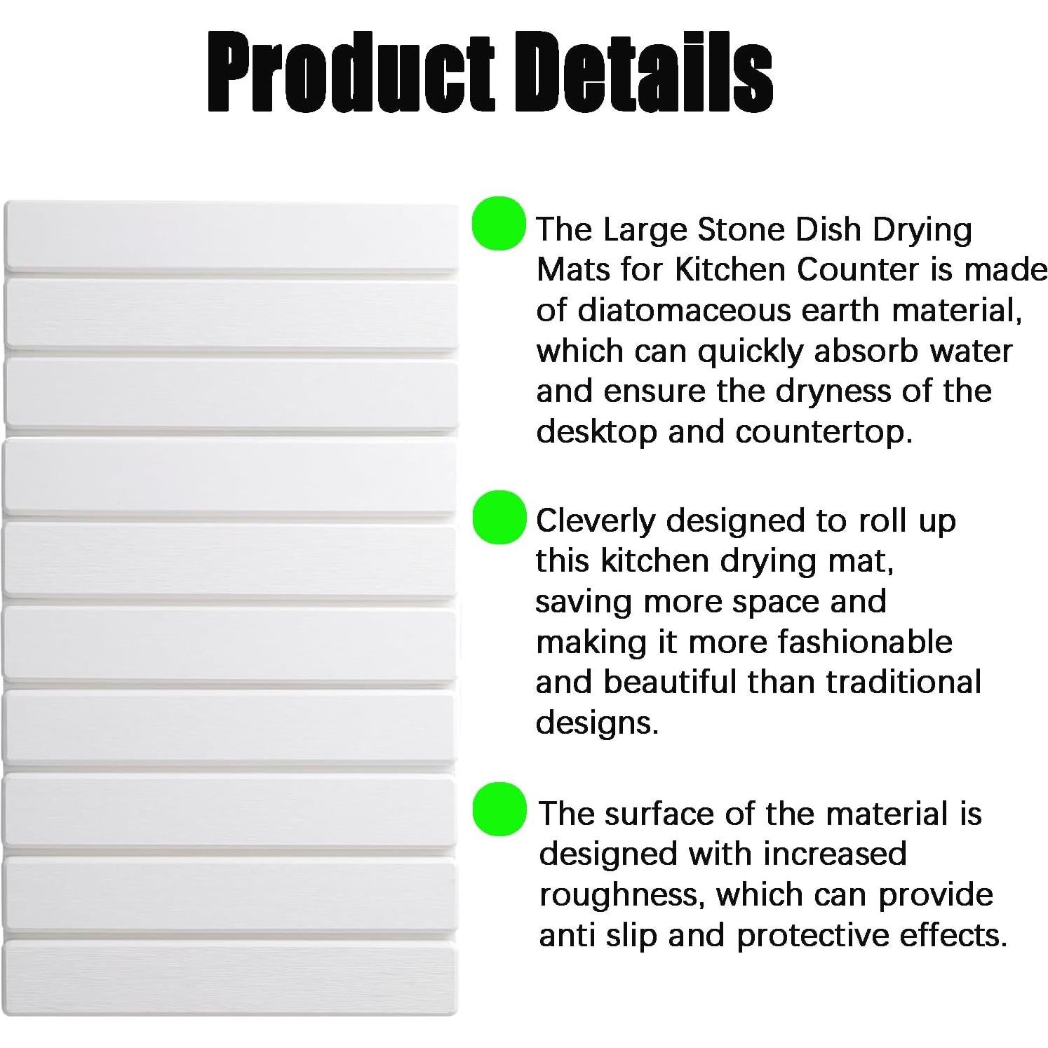 Alfombrilla de Secado de Piedra Diatomácea 61x40.6cm