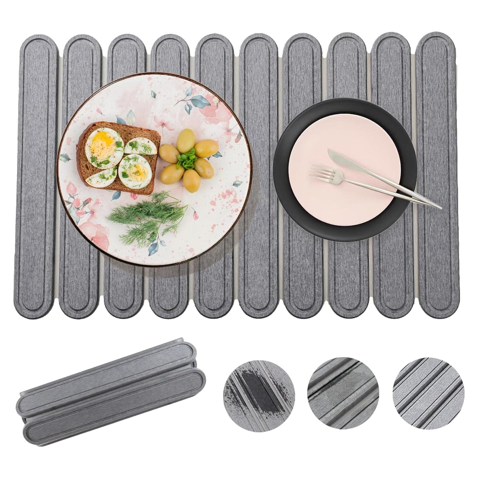 Alfombrilla de Secado de Piedra Diatomácea 58.4x40.6cm Gris