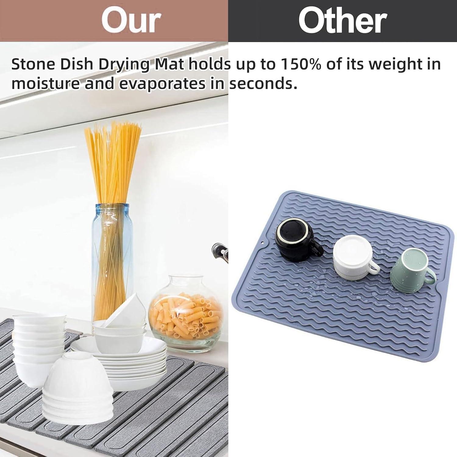 Alfombrilla de Secado de Piedra Diatomácea 58.4x40.6cm Gris