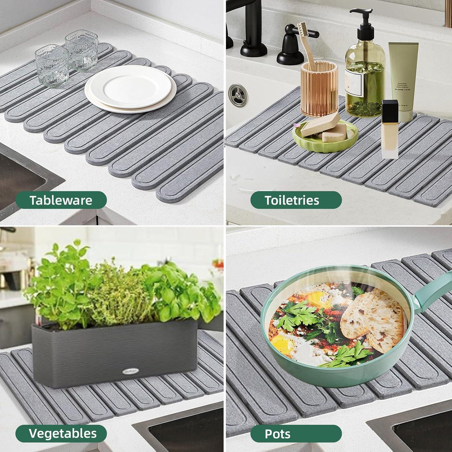 Alfombrilla de Secado de Piedra Diatomácea 58.4x40.6cm Gris