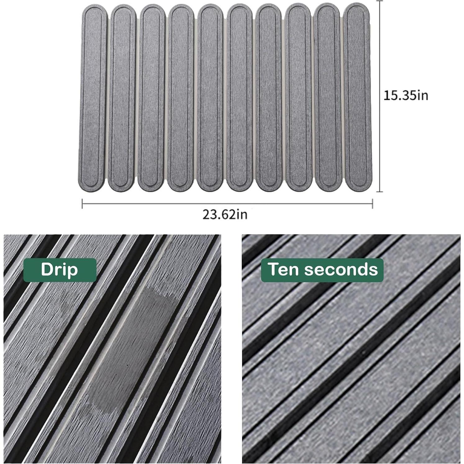 Alfombrilla de Secado de Piedra Diatomácea 58.4x40.6cm Gris