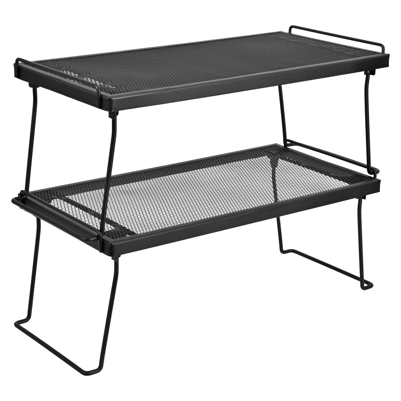 Estante de Gabinete IBERG - Organizador de Malla 2 Piezas Negro