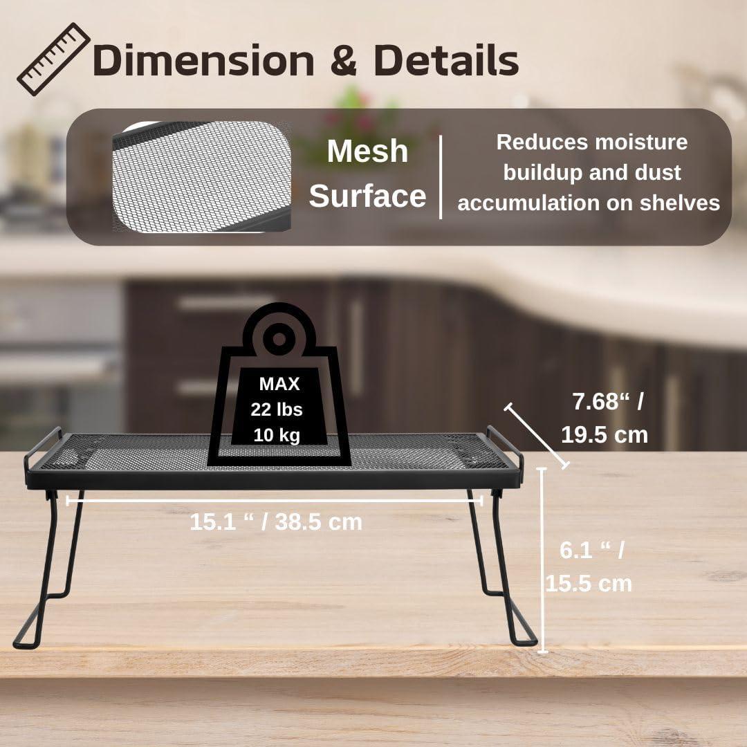 Estante de Gabinete IBERG - Organizador de Malla 2 Piezas Negro