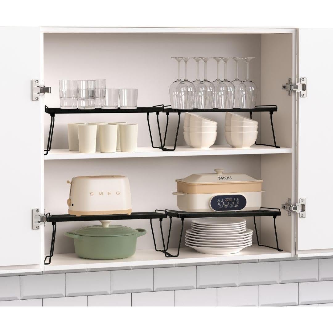 Estante de Gabinete IBERG - Organizador de Malla 2 Piezas Negro