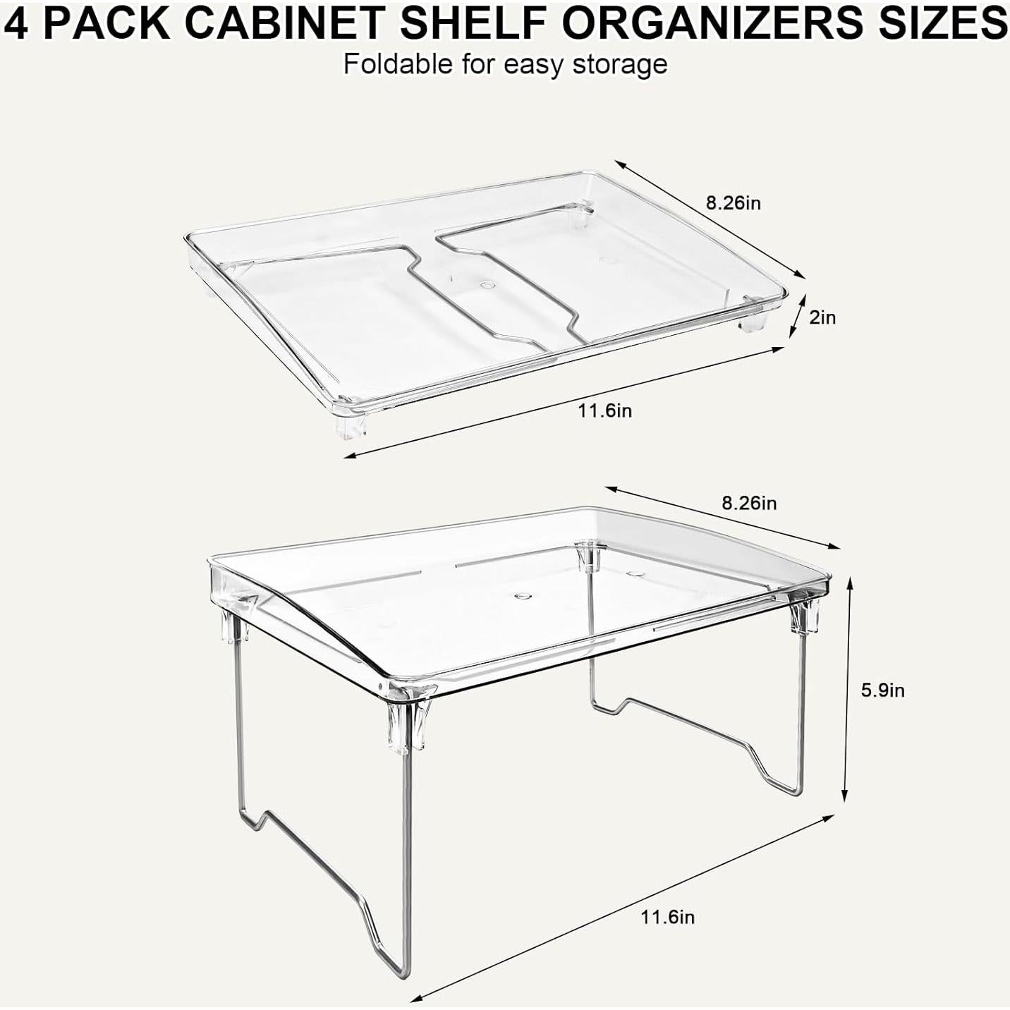 Organizadores de Gabinete HTRYBNES - 4 Piezas Apilables 29.5x20.8x15cm