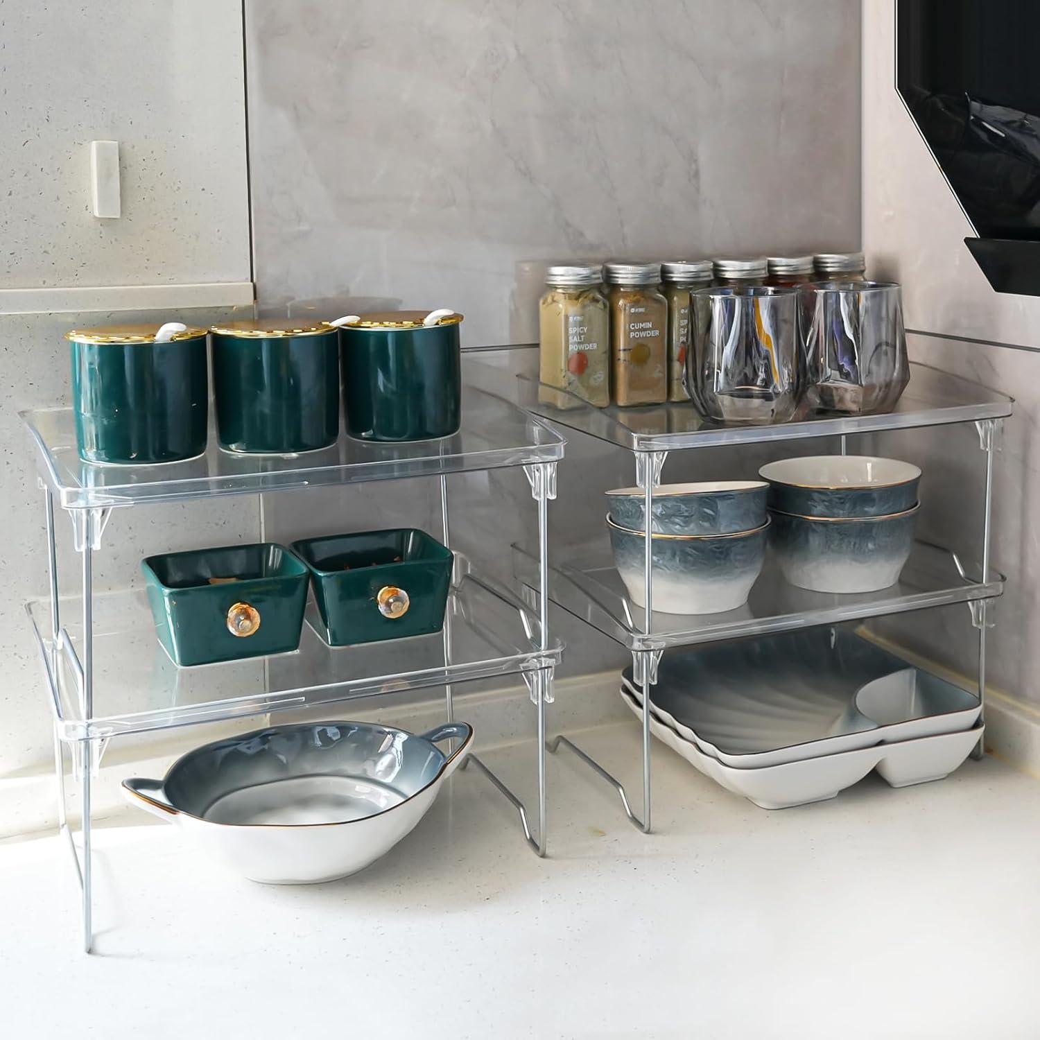 Organizadores de Gabinete HTRYBNES - 4 Piezas Apilables 29.5x20.8x15cm