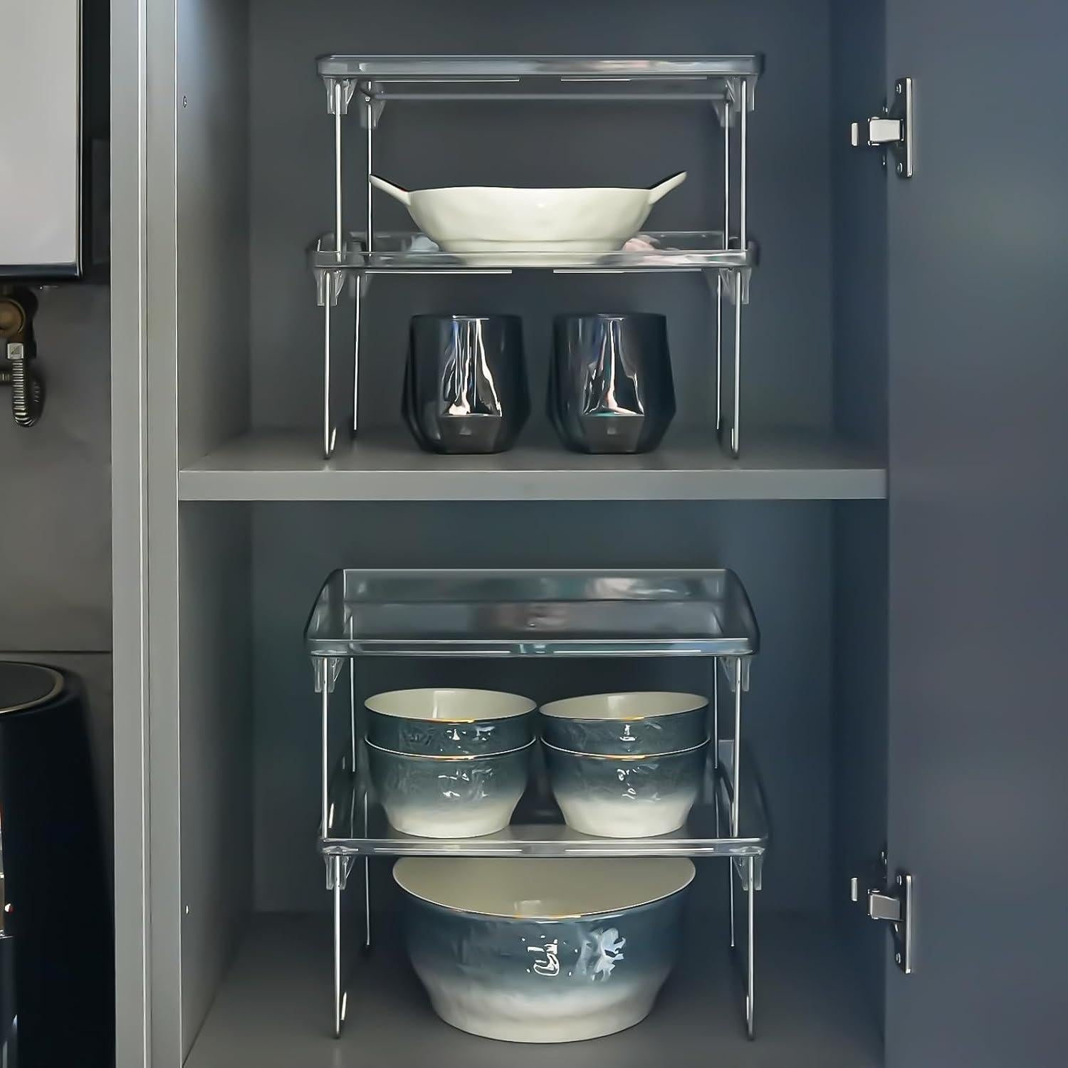 Organizadores de Gabinete HTRYBNES - 4 Piezas Apilables 29.5x20.8x15cm