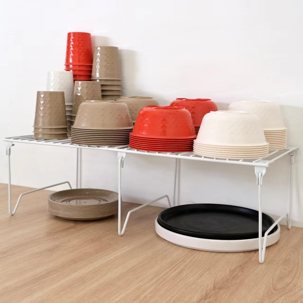 Estante organizador plegable BUWZUJR para cocina 2 niveles