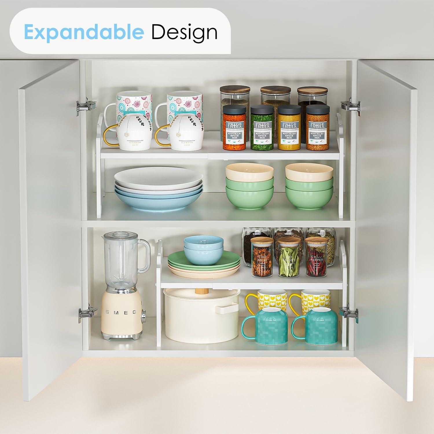 Estantes organizadores de cocina Cidaziya - 2 piezas ajustables