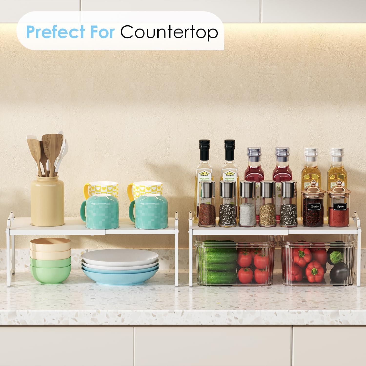 Estantes organizadores de cocina Cidaziya - 2 piezas ajustables