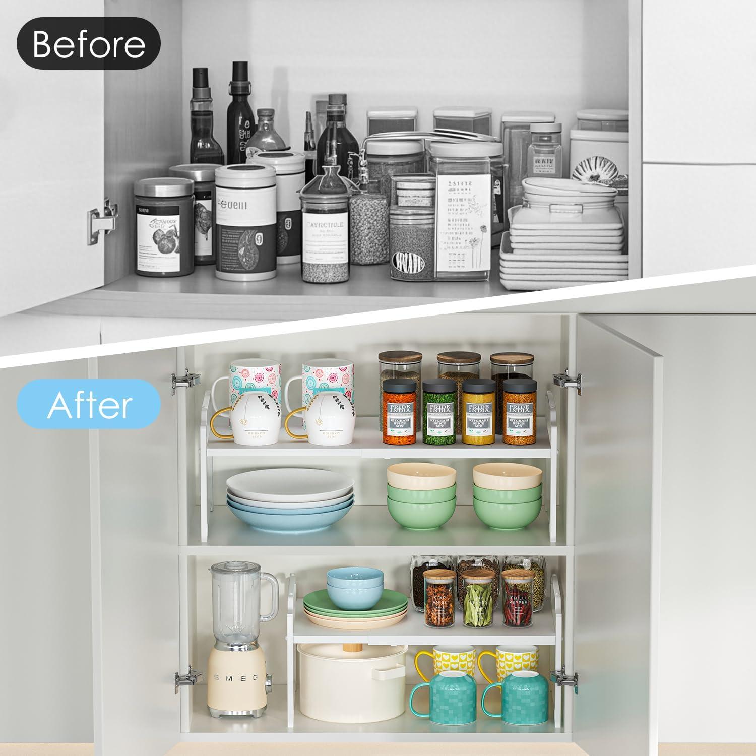 Estantes organizadores de cocina Cidaziya - 2 piezas ajustables