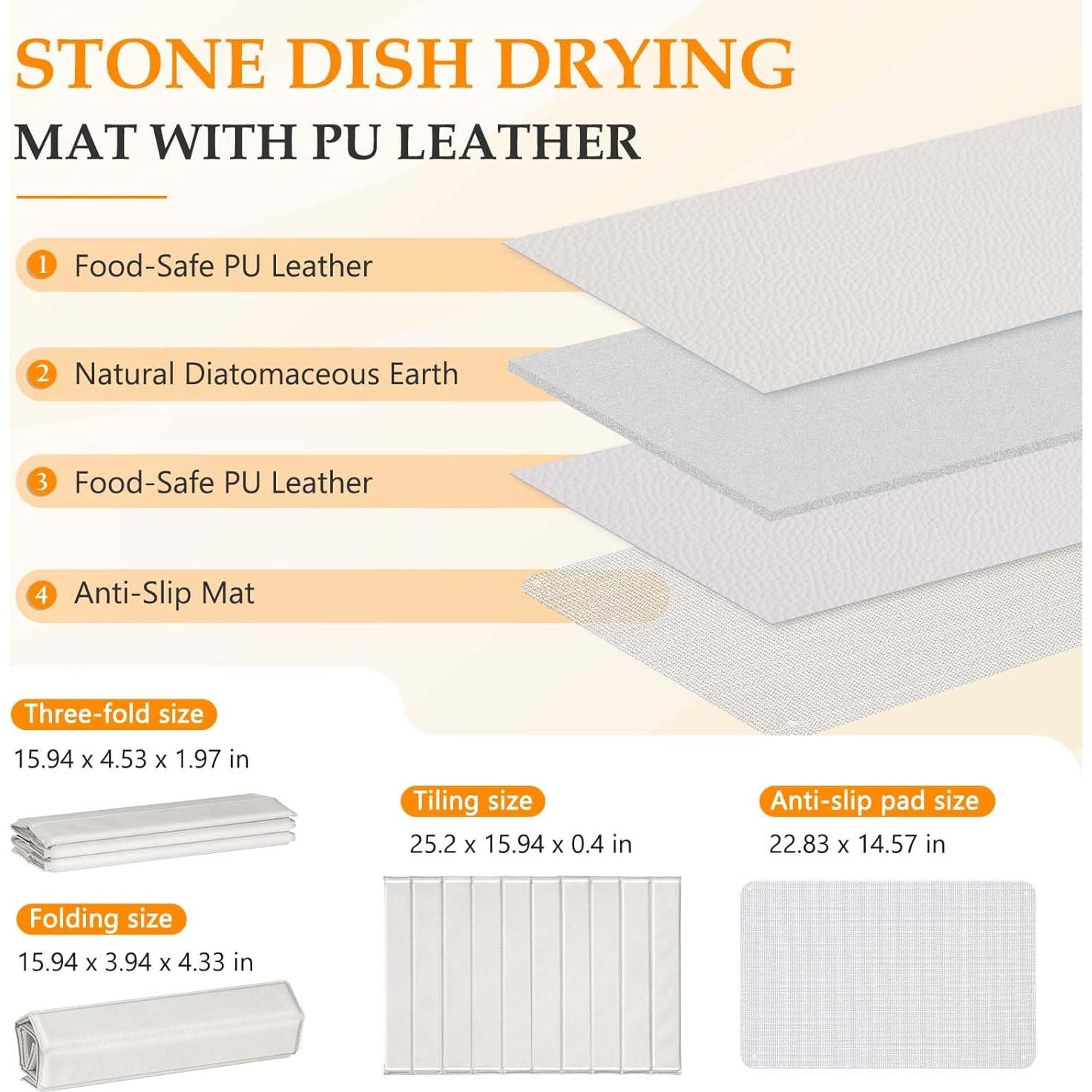 Alfombrilla de Secado Rápido QUEENLINK 61x41cm Diatomita