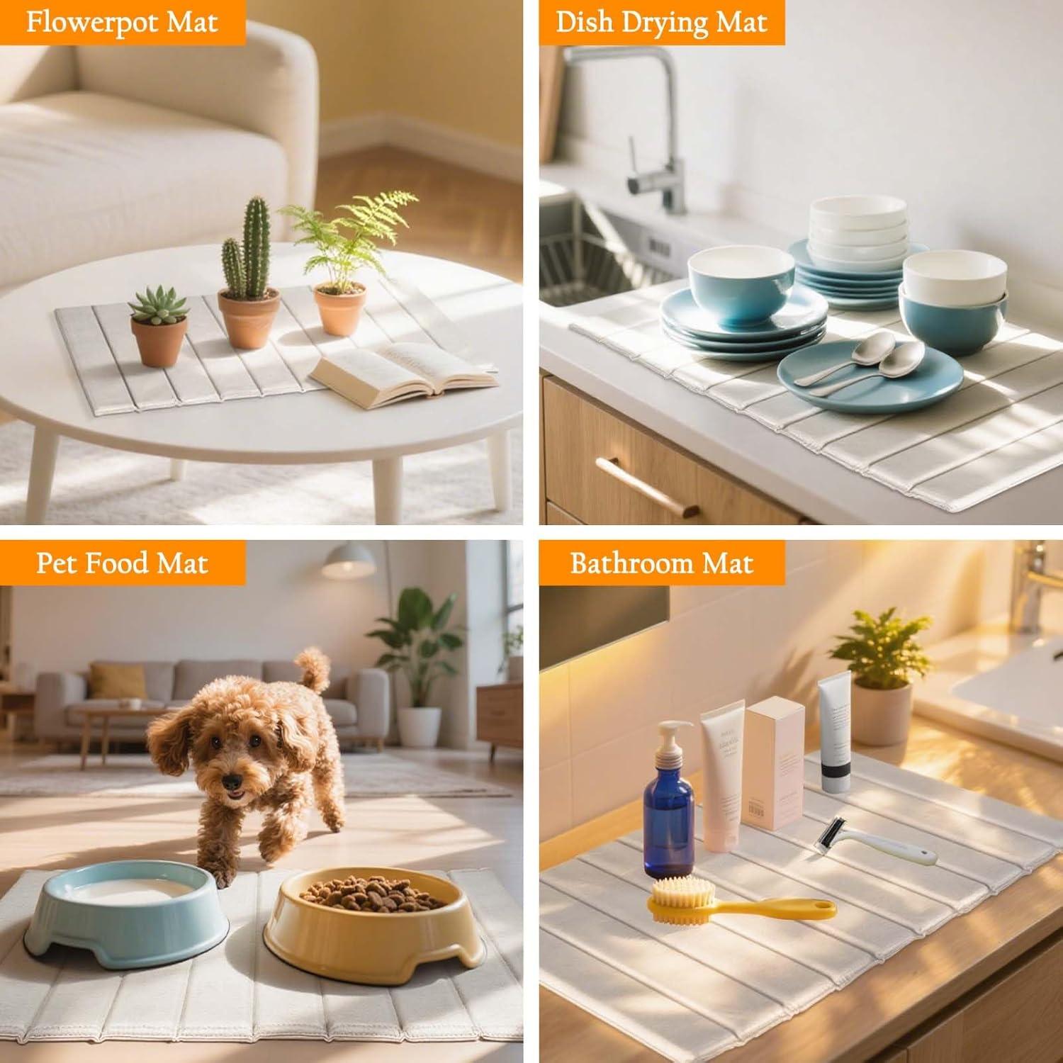 Alfombrilla de Secado Rápido QUEENLINK 61x41cm Diatomita