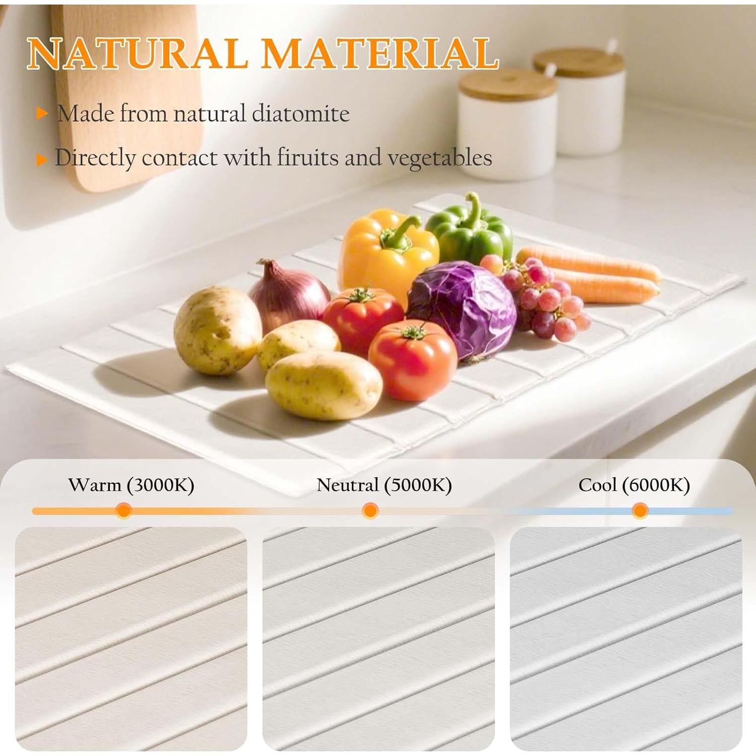 Alfombrilla de Secado Rápido QUEENLINK 61x41cm Diatomita