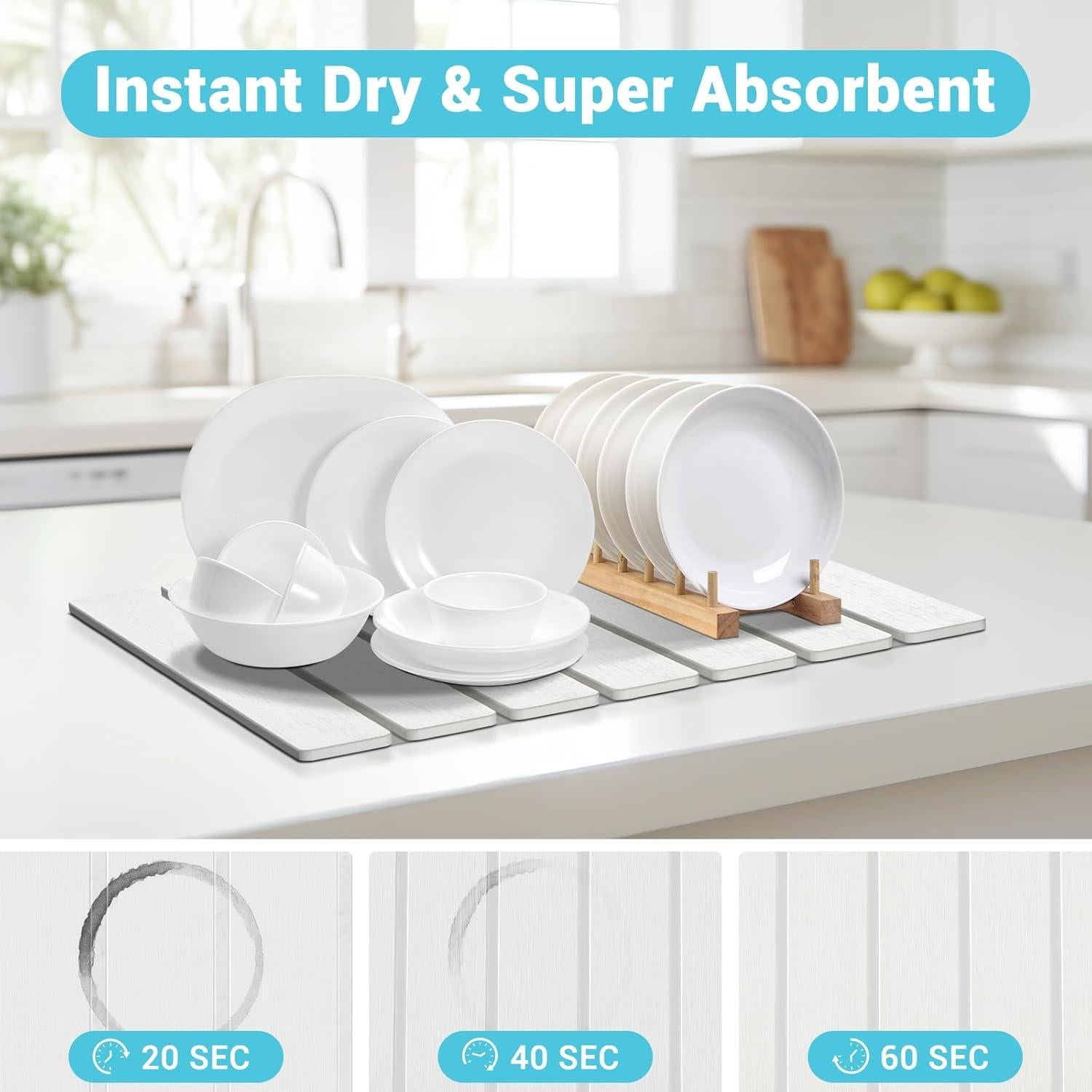 Juego de 2 Alfombrillas de Secado Diatomita GZT002 39.37x29.97cm