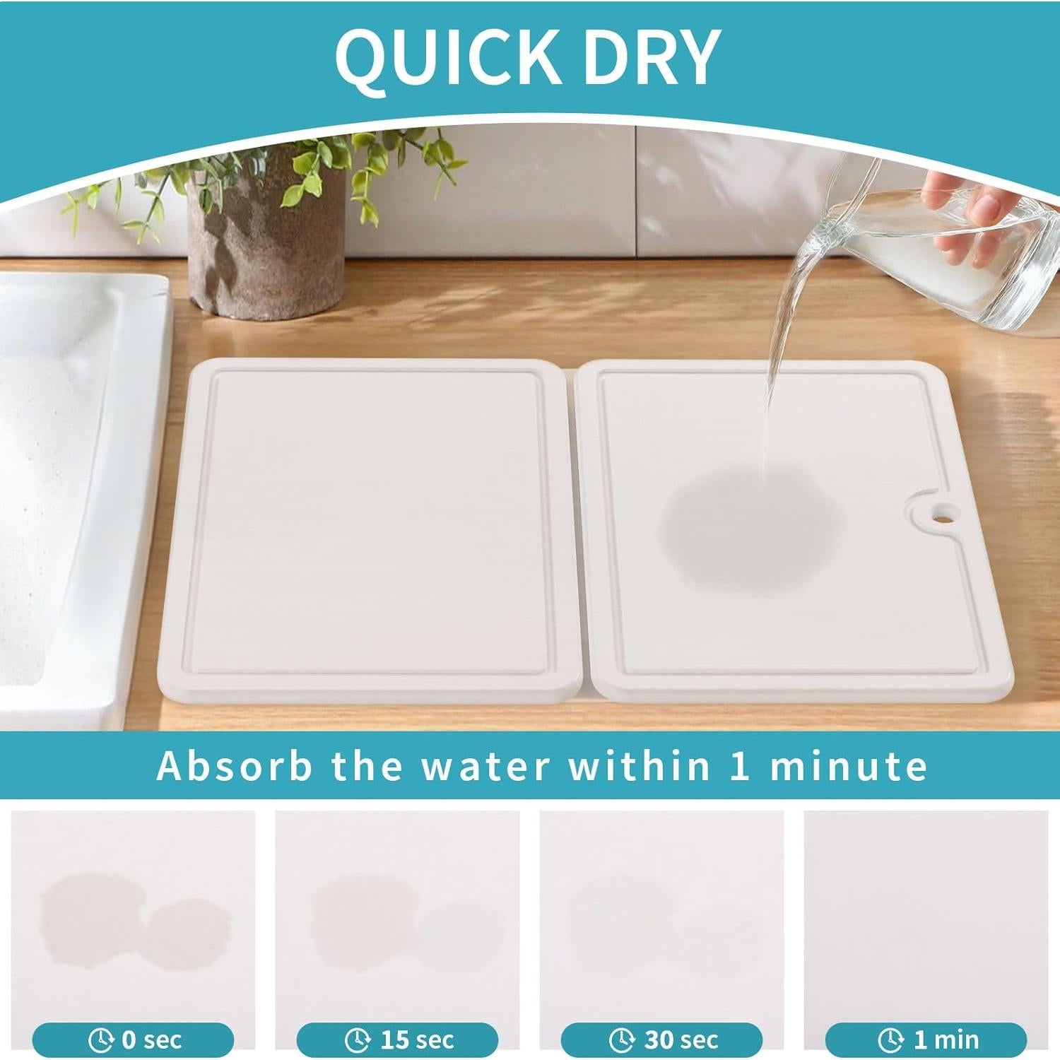 Alfombrilla de Secado Rápido BULGILIA 43x30.5cm Piedra Diatomácea