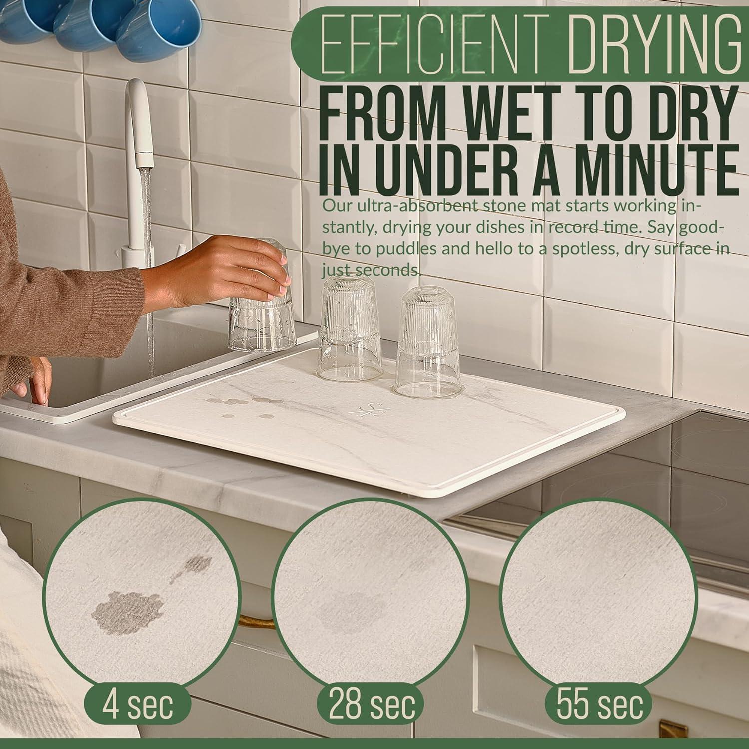 Alfombrilla de Secado de Piedra Doble Cara Sunflower 50x40 cm