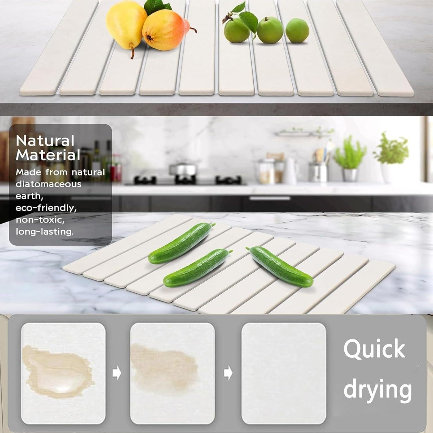 Alfombrilla de Secado de Piedra Diatomácea MORANDI 60x39cm