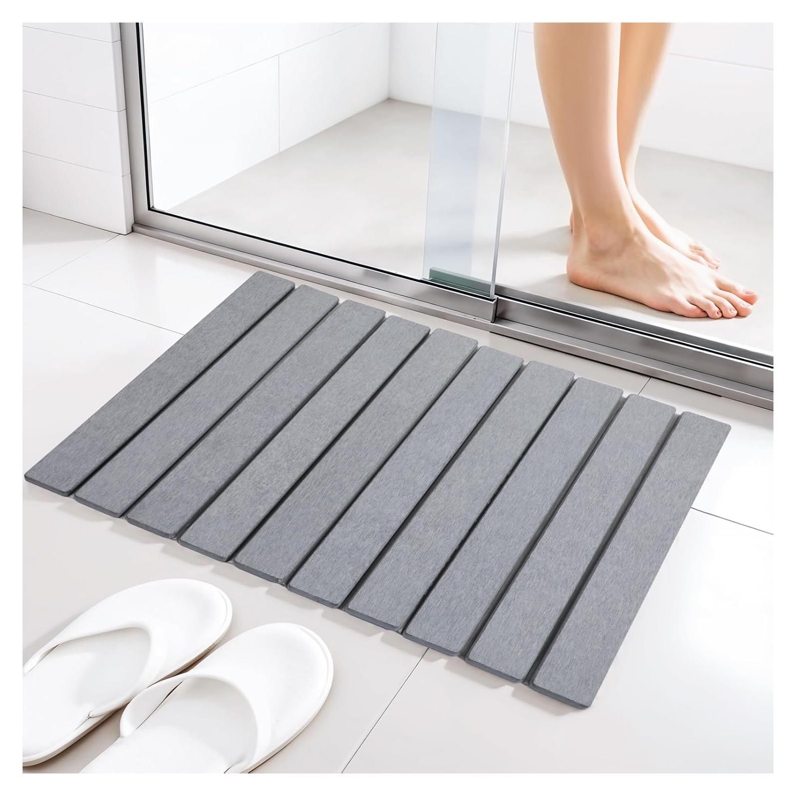 Alfombra de Baño HOFURME de Tierra Diatomácea 60x39 cm Gris