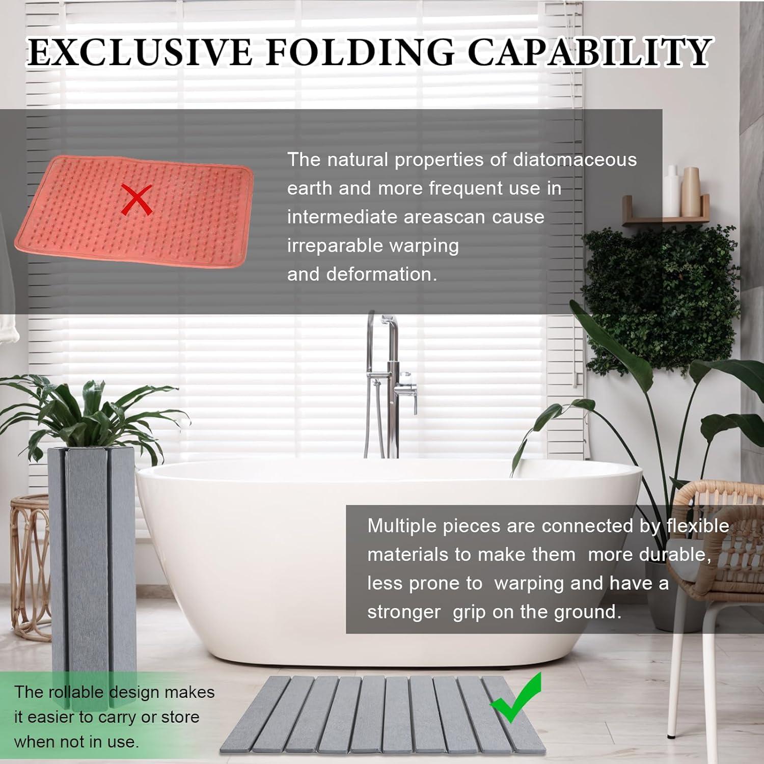 Alfombra de Baño HOFURME de Tierra Diatomácea 60x39 cm Gris