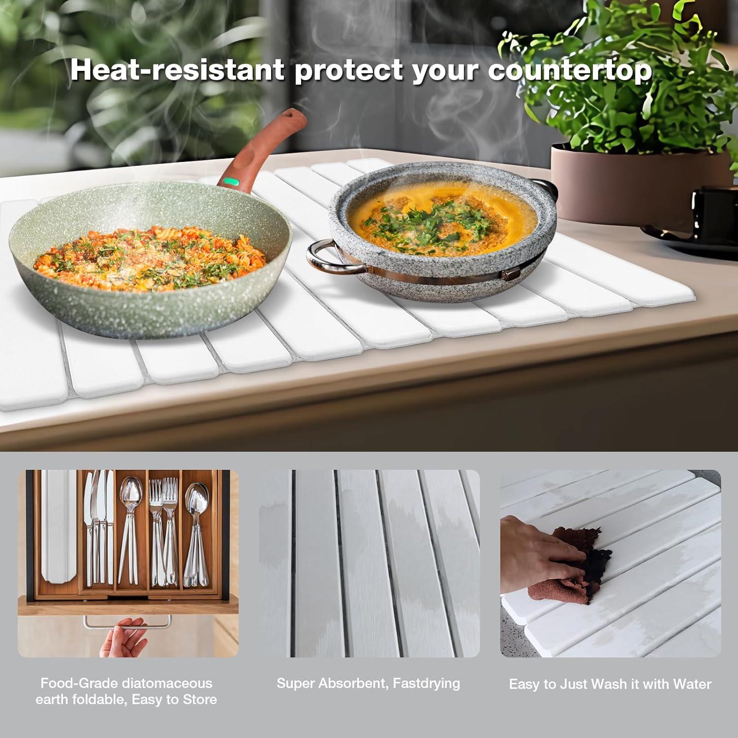 Alfombrilla de Secado de Platos PEAKCLOUDS 61x41cm Antideslizante